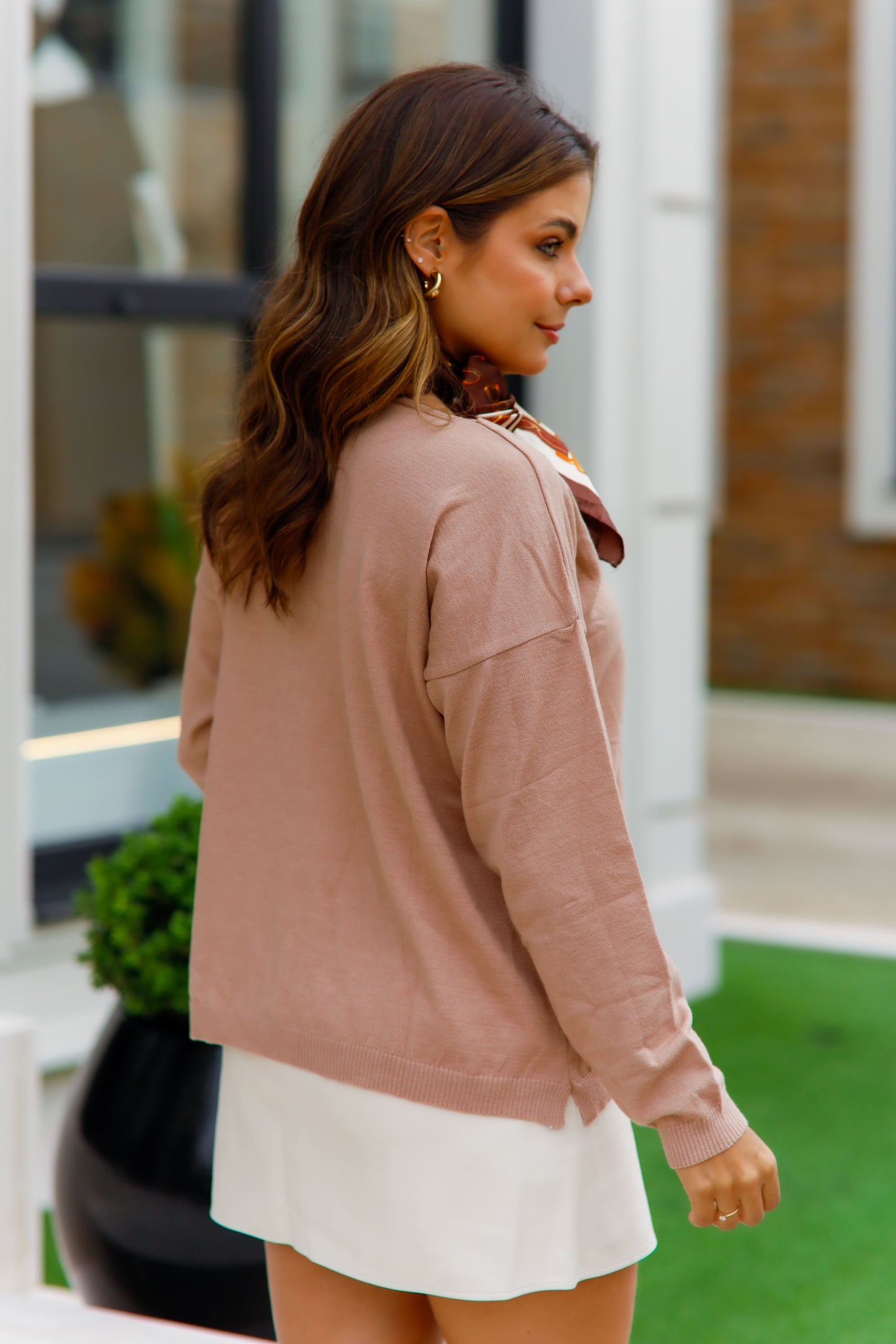 Blusa fina decote modal oversized